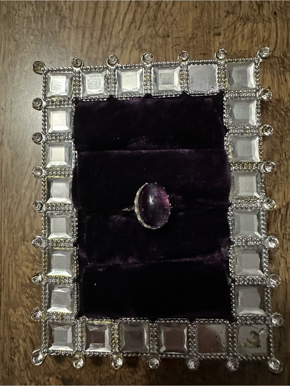 Fluorite with banding ring with sterling silver setting